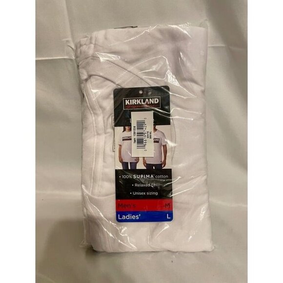 KIRKLAND Unisex Logo Tee Men's M Women's L NEW SEALED WHITE - Picture 1 of 2